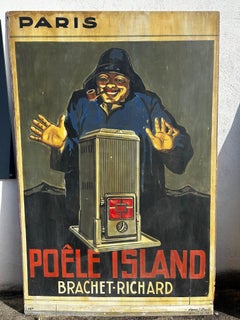 20. Jahrhundert Französisch Werbung auf einer Platte gemalt, 1935er Jahre