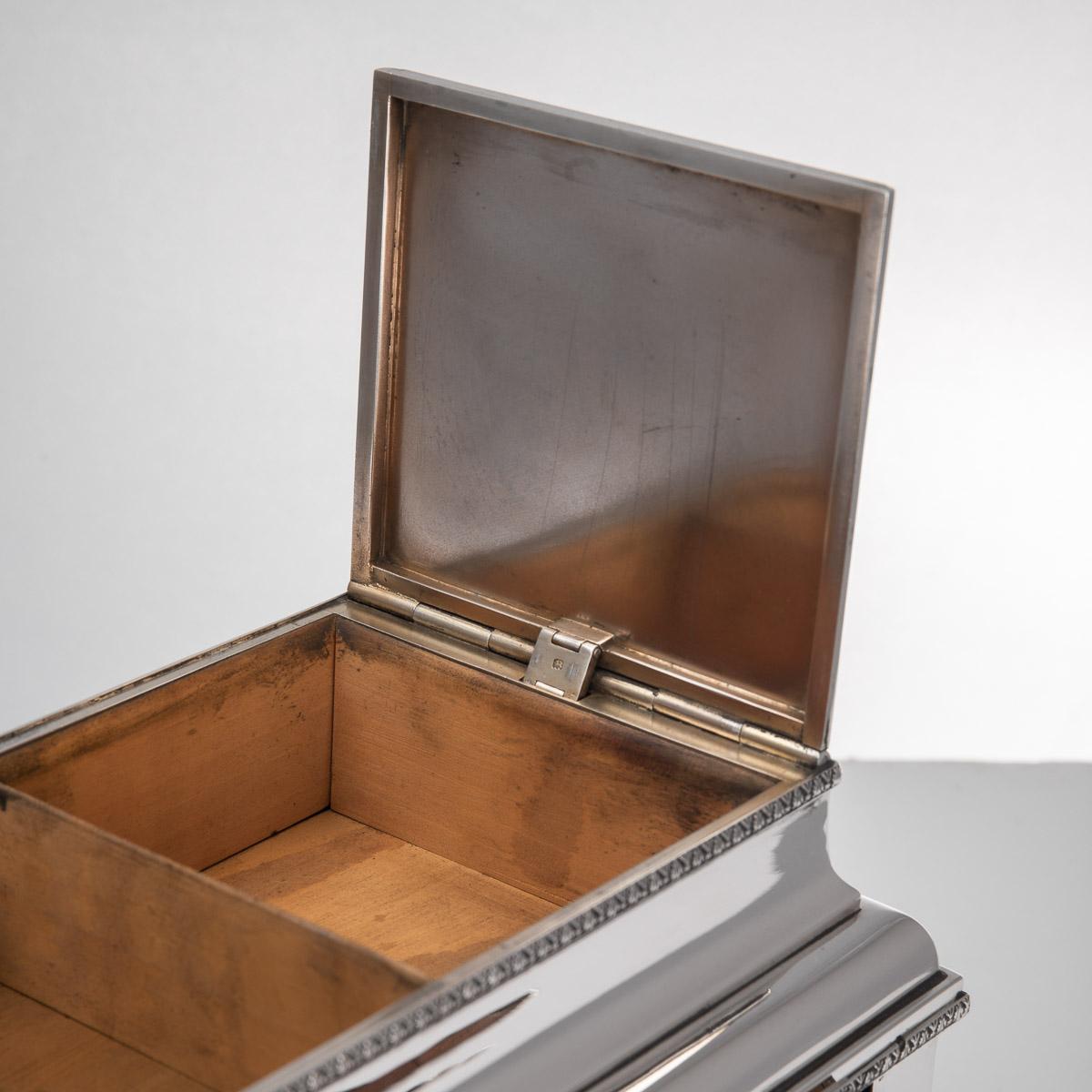 20th Century French Air Force Solid Silver Cigar & Cigarette Humidor Box, c.1927 9