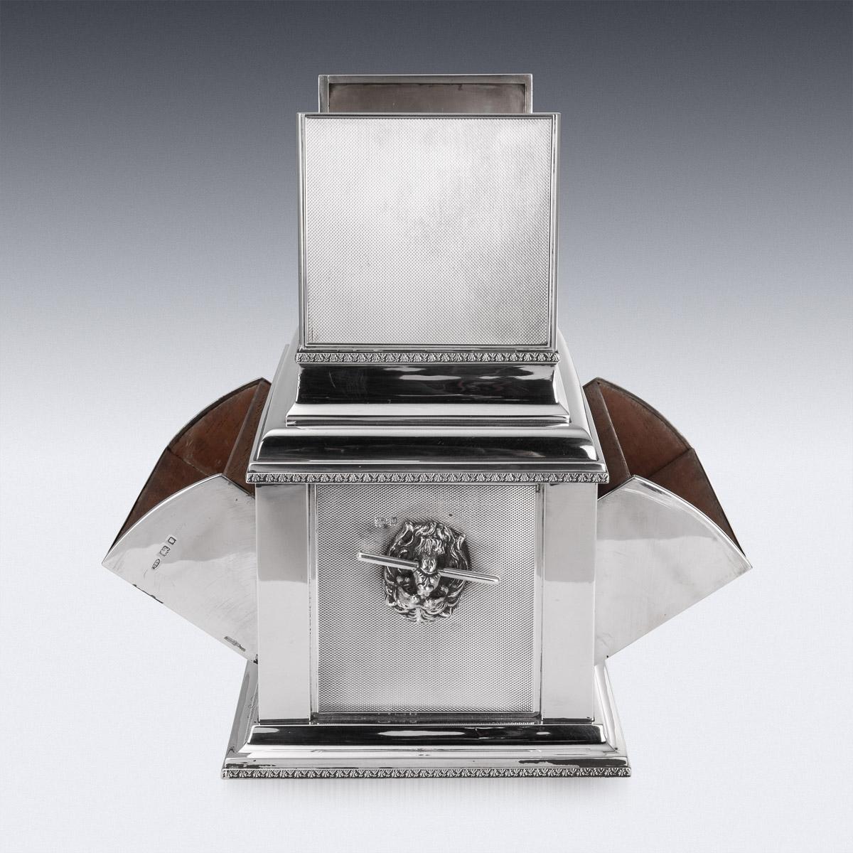 20th Century French Air Force Solid Silver Cigar & Cigarette Humidor Box, c.1927 3