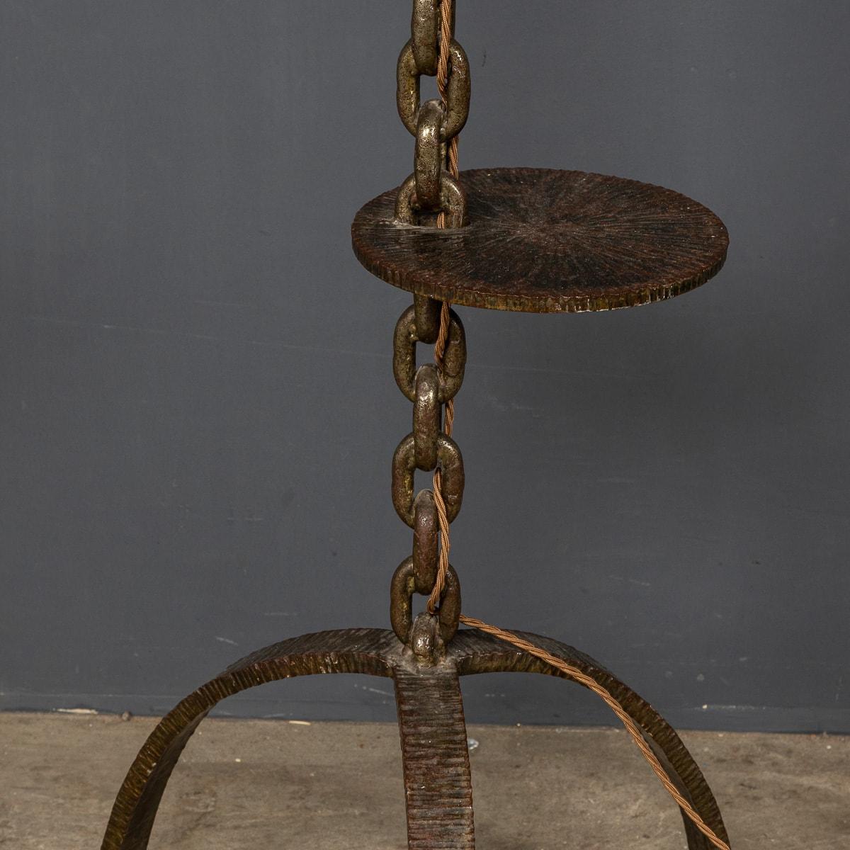 20th Century French Anchor Chain Freestanding Lamp with Shelves, circa 1930 For Sale 6