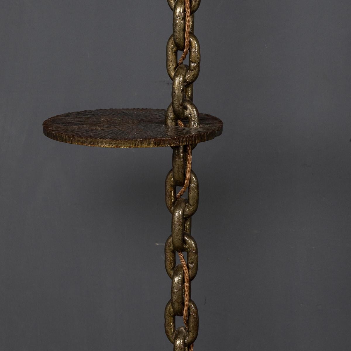 20th Century French Anchor Chain Freestanding Lamp with Shelves, circa 1930 For Sale 1