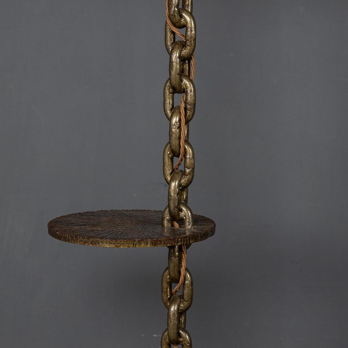 20th Century French Anchor Chain Freestanding Lamp with Shelves, circa 1930 For Sale 2