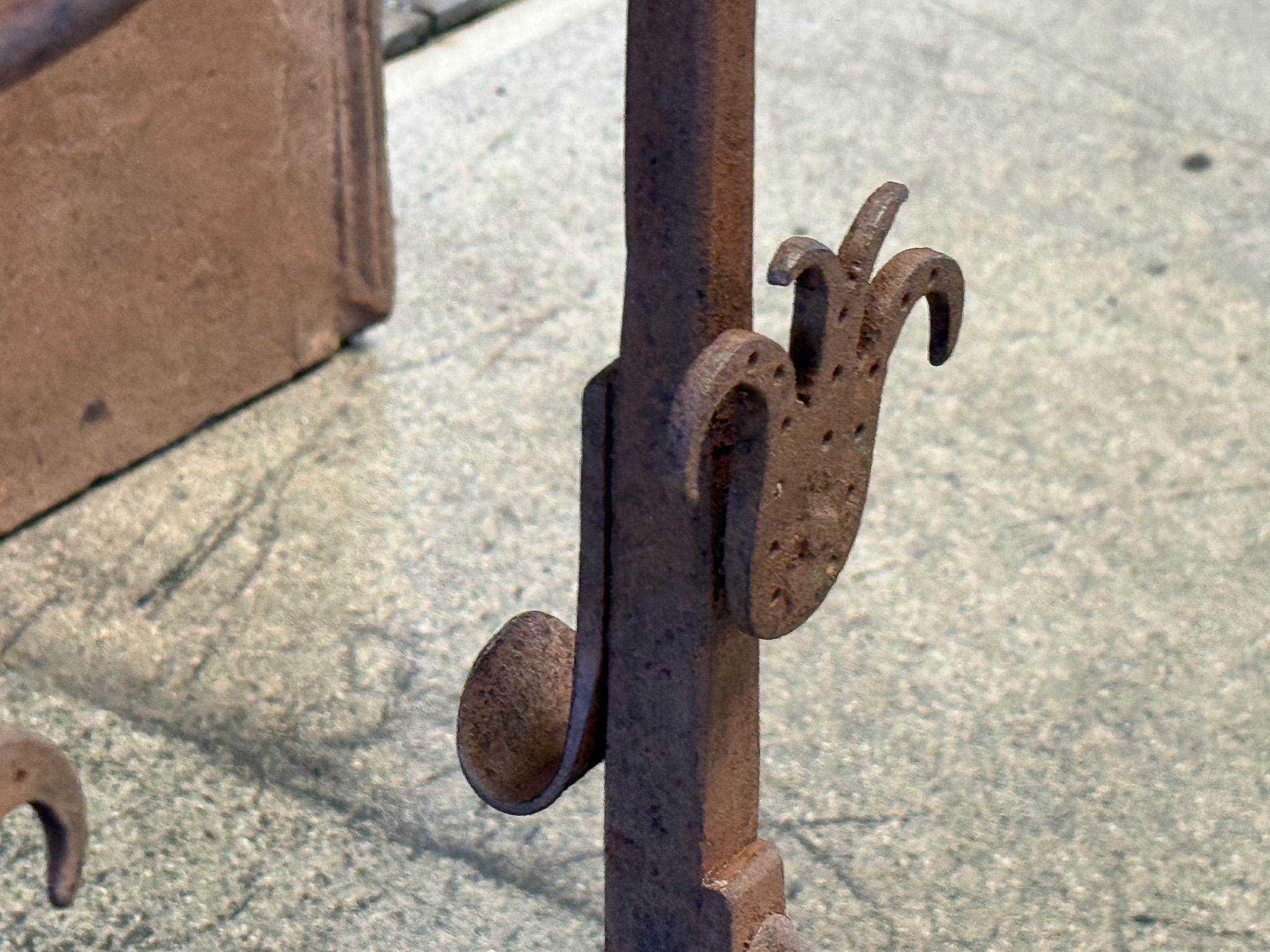 20th Century French Andirons or Firedogs, Gothic Style For Sale 13