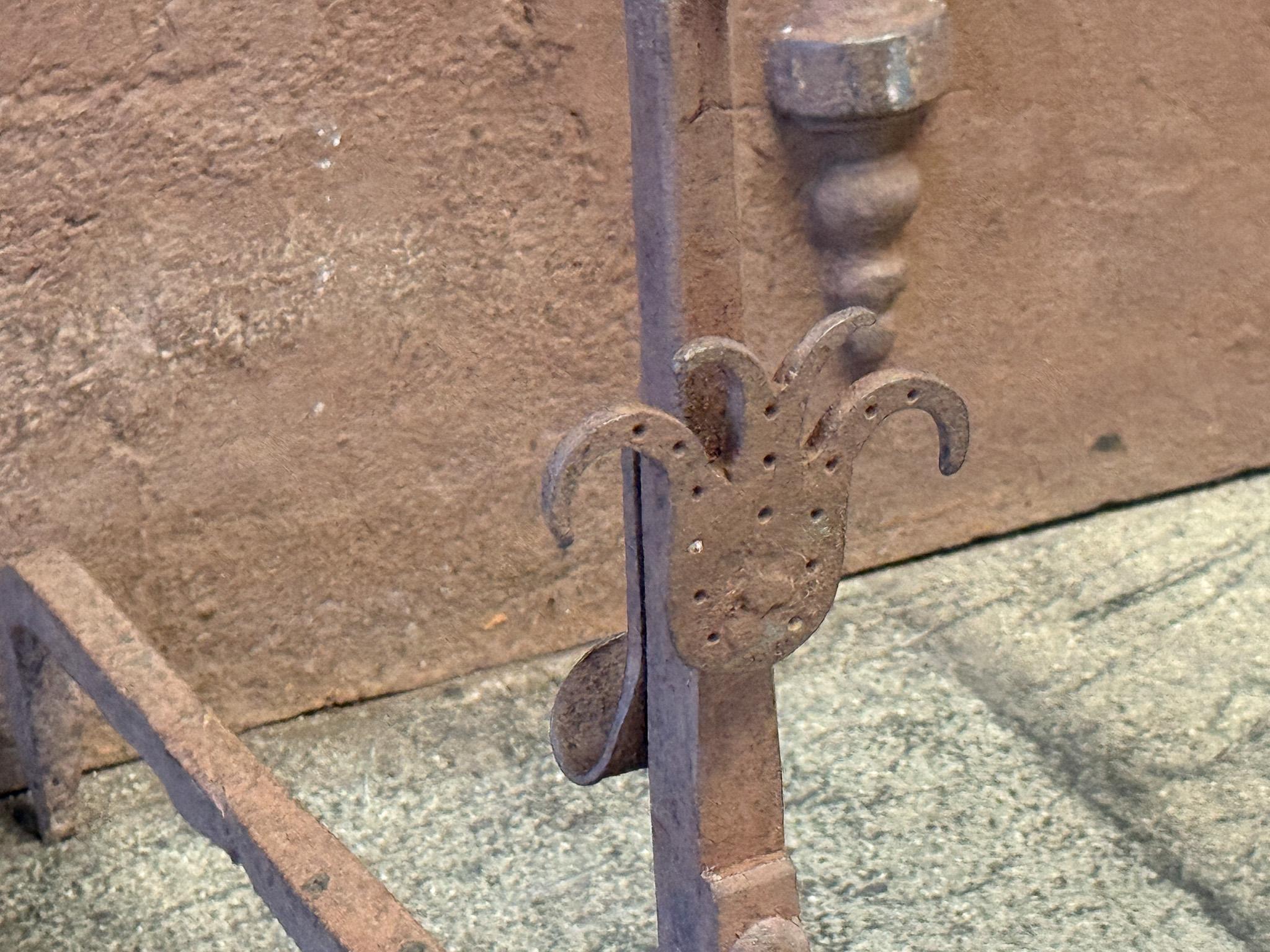 20th Century French Andirons or Firedogs, Gothic Style For Sale 2