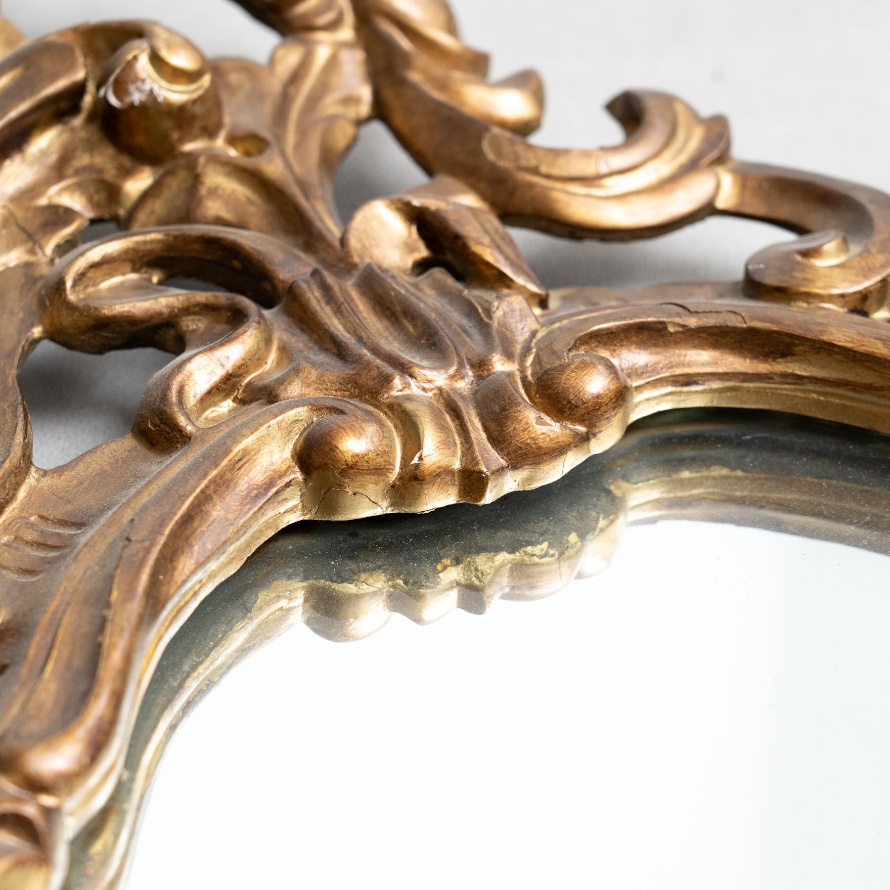 Miroir à cornes d'or Antique Mirror du 20ème siècle : Elegance Timeless en vente 4