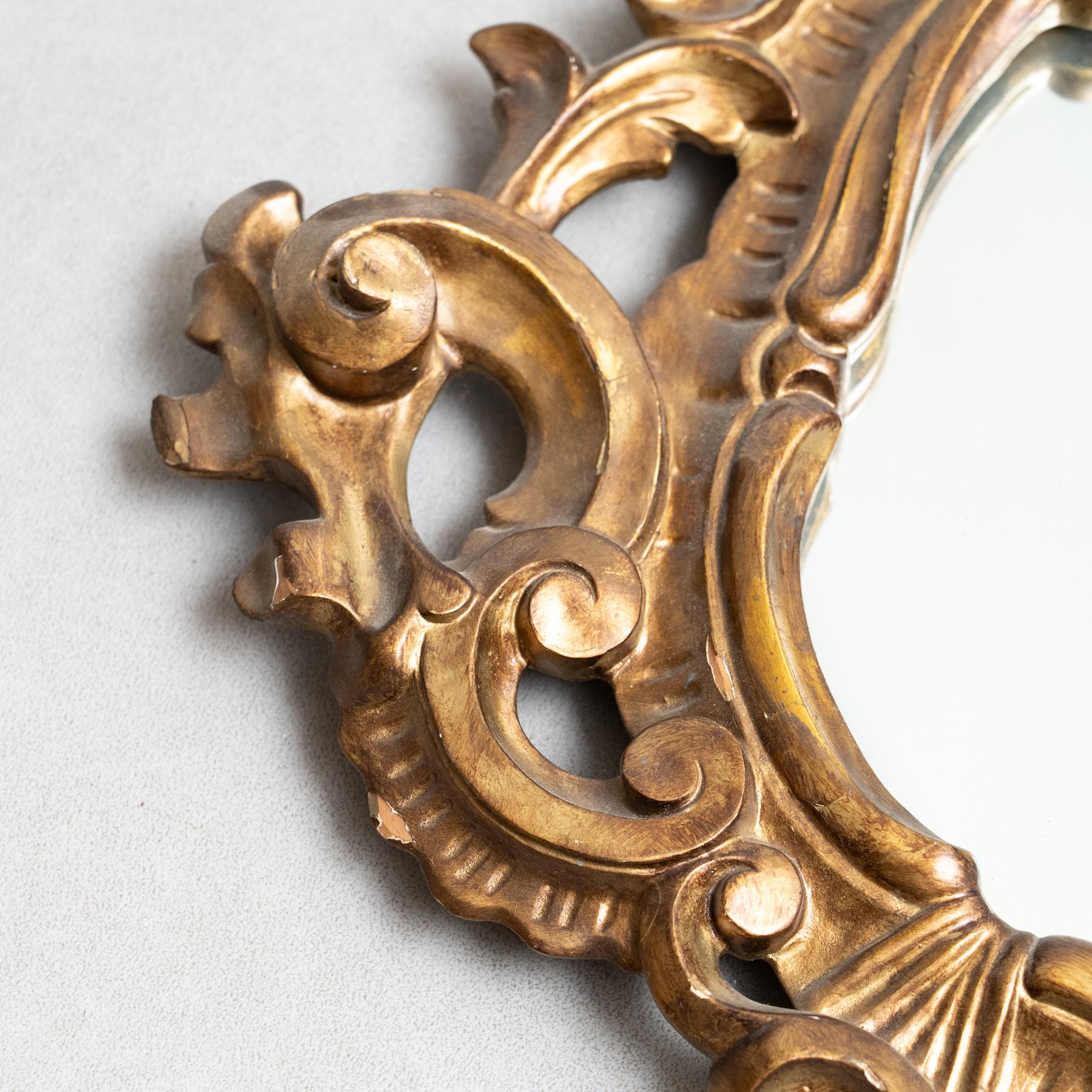 Miroir à cornes d'or Antique Mirror du 20ème siècle : Elegance Timeless en vente 2