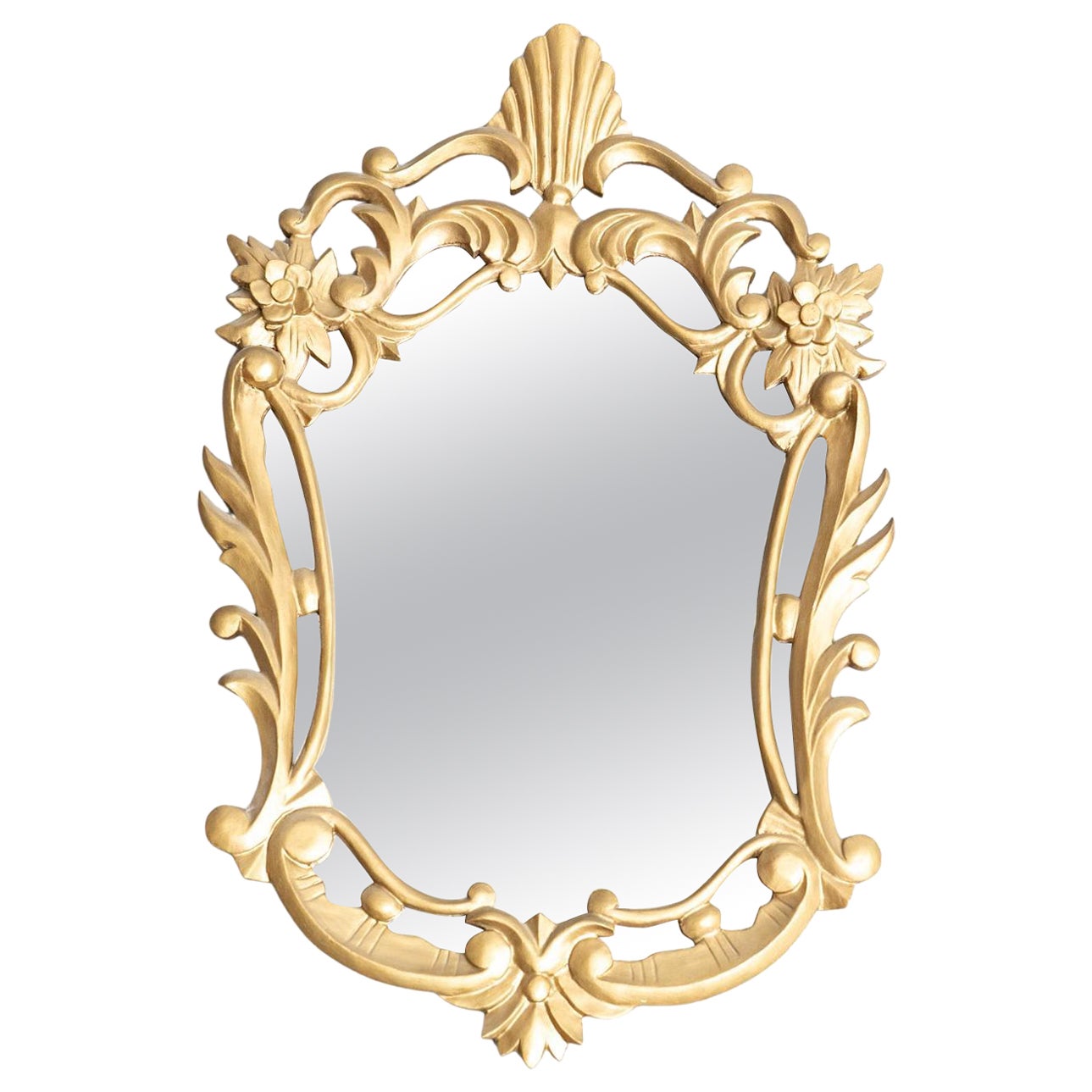 20th Century French Antique Golden Cornucopia Mirror: Timeless Elegance