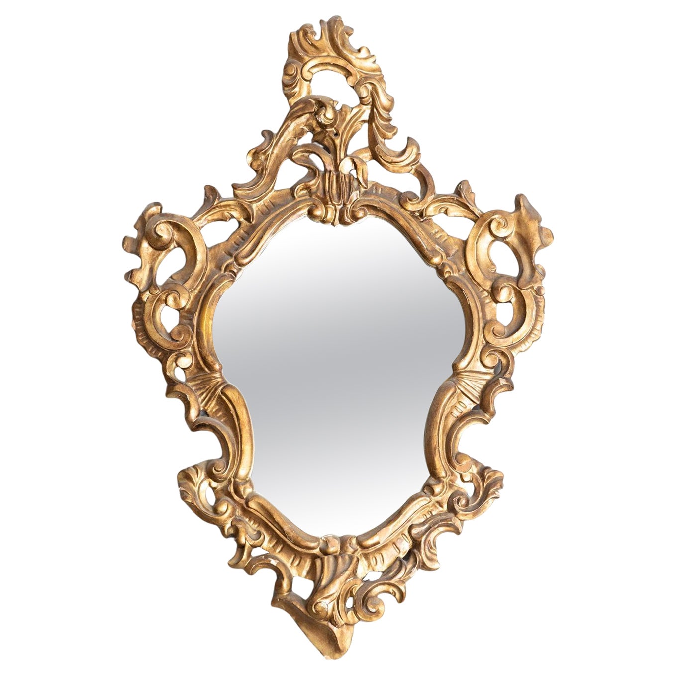 20th Century French Antique Golden Cornucopia Mirror: Timeless Elegance