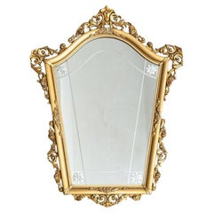 20th Century French Antique Golden Cornucopia Mirror: Timeless Elegance