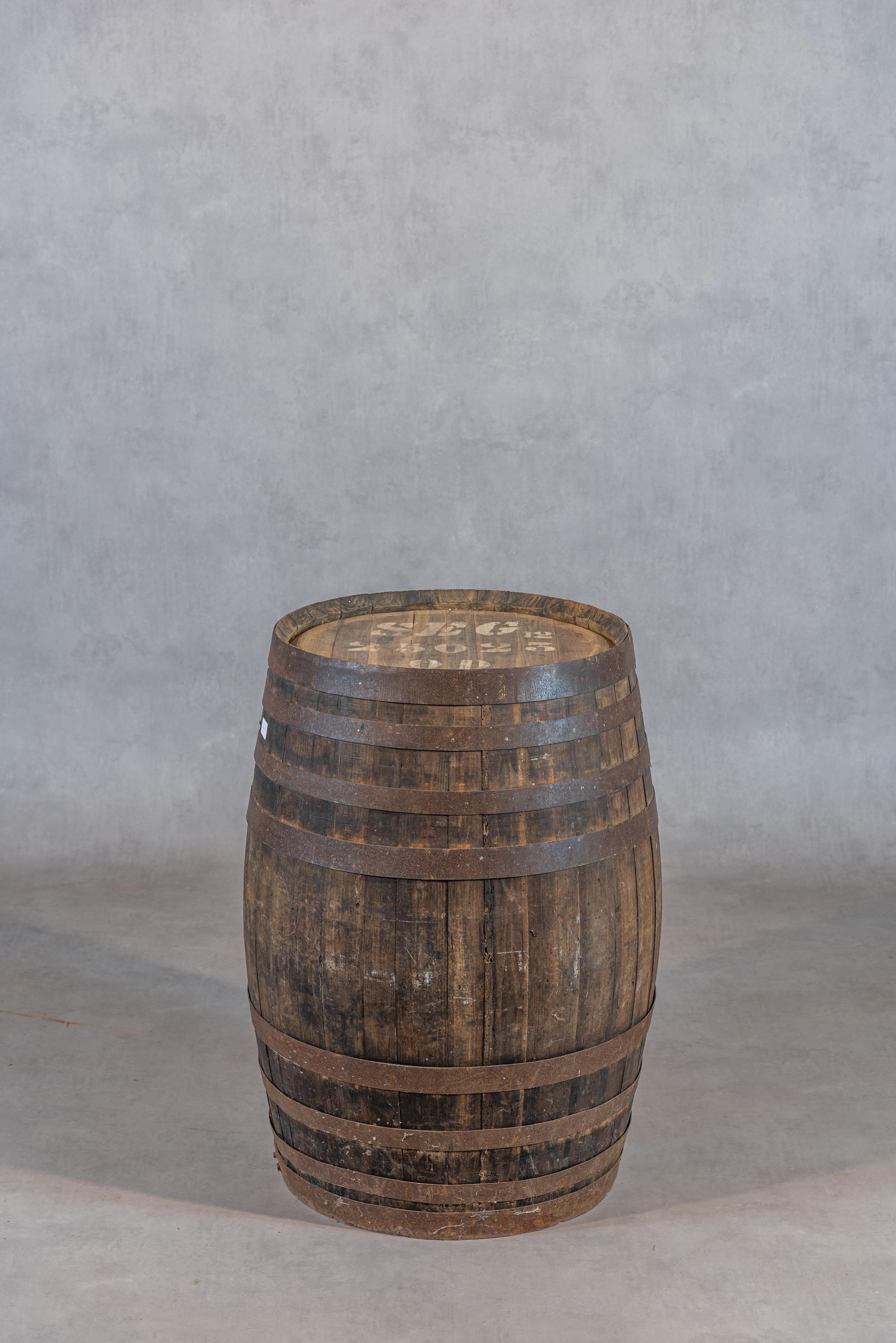 Rustic 20th Century French Antique Oak Barrel Bar or Tonneau