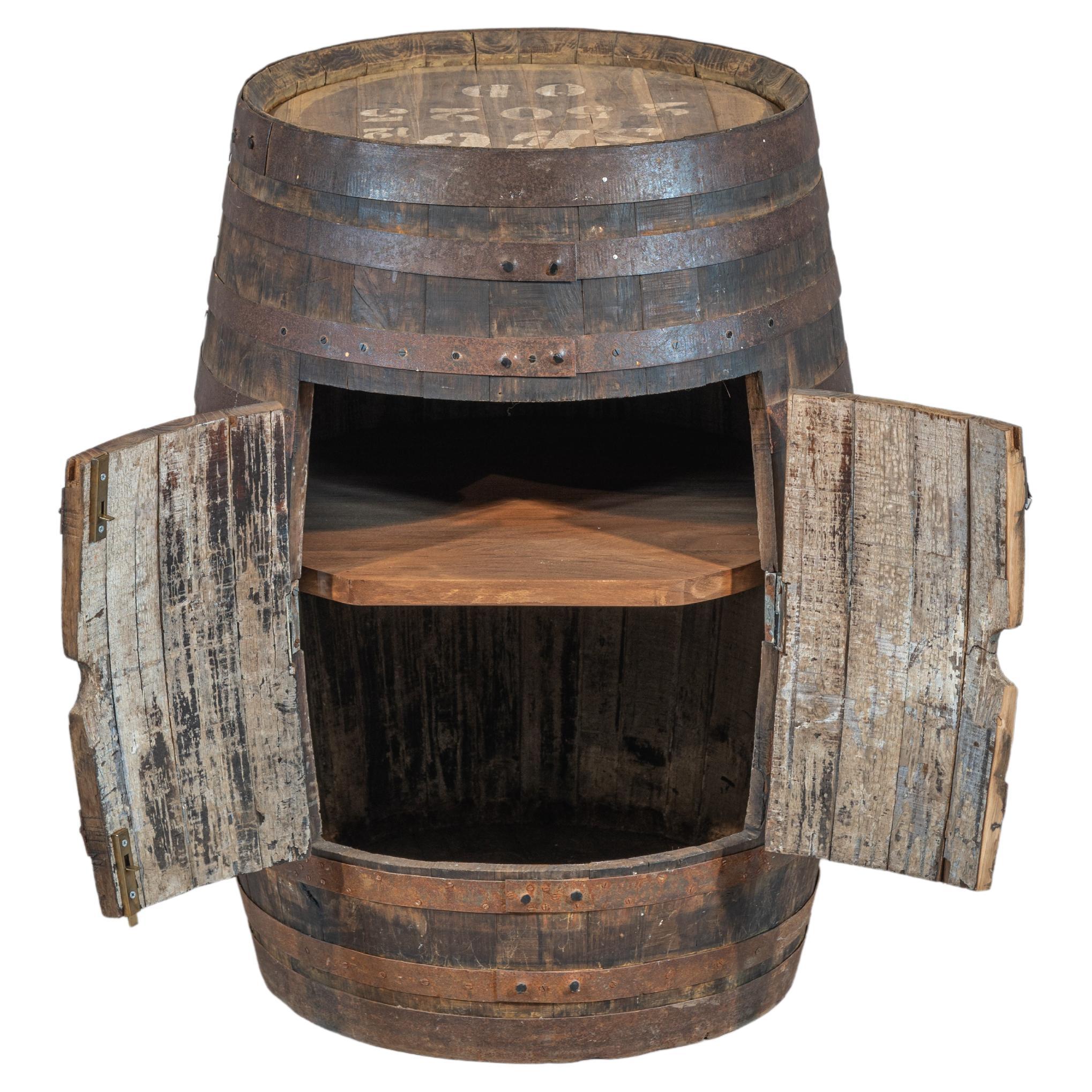 20th Century French Antique Oak Barrel Bar or Tonneau