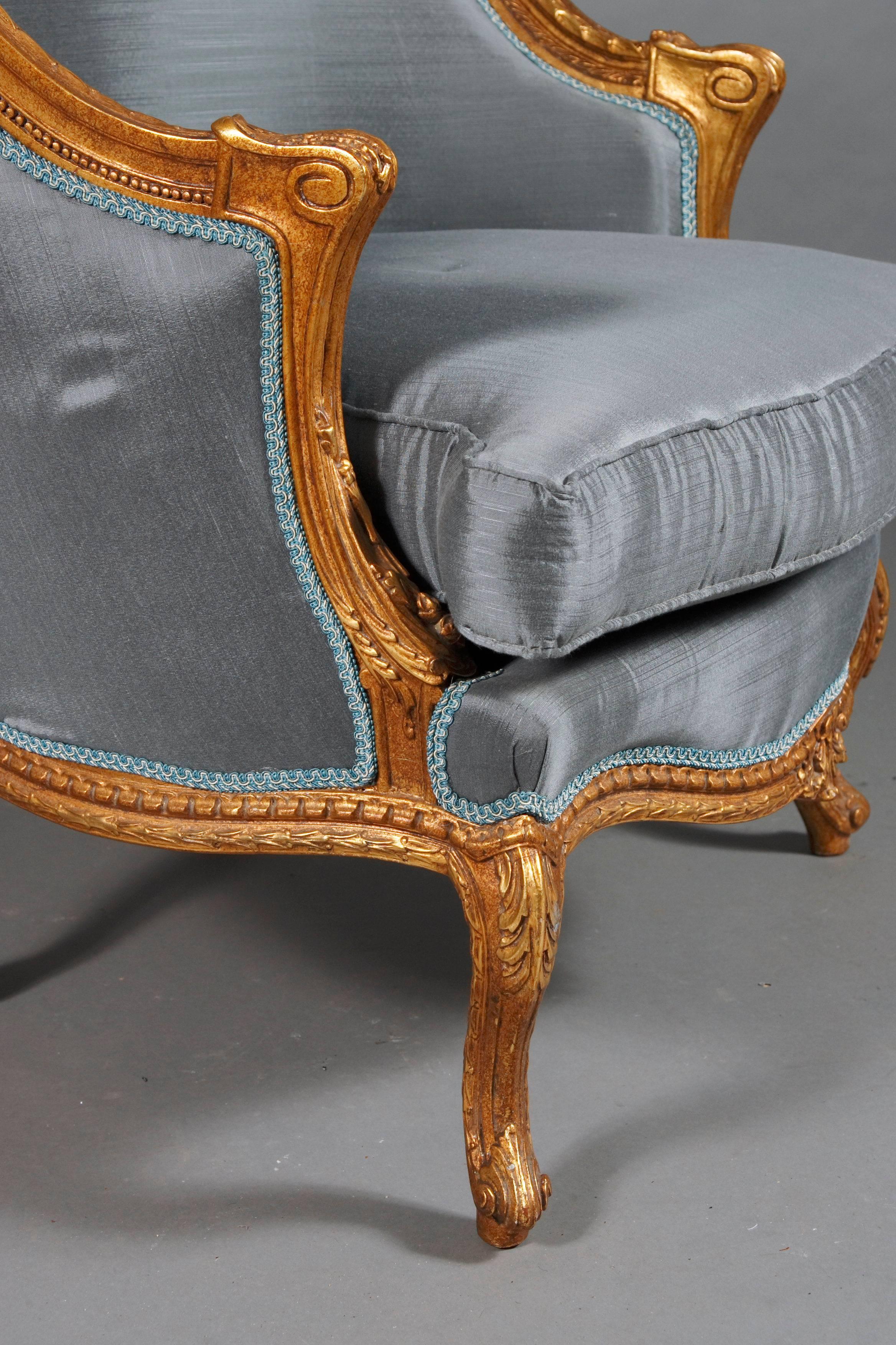 Louis XV 20th Century French Armchair antique Louis Quinze Baroque Style beech For Sale