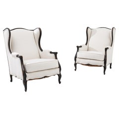 Vintage 20th Century French Armchairs, a Pair