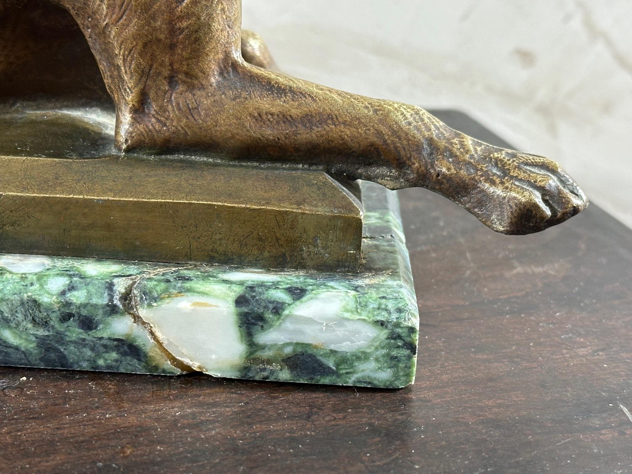 20th century French Art Deco Bronze Georges Guyot Dog Scuplture, 1930s 6