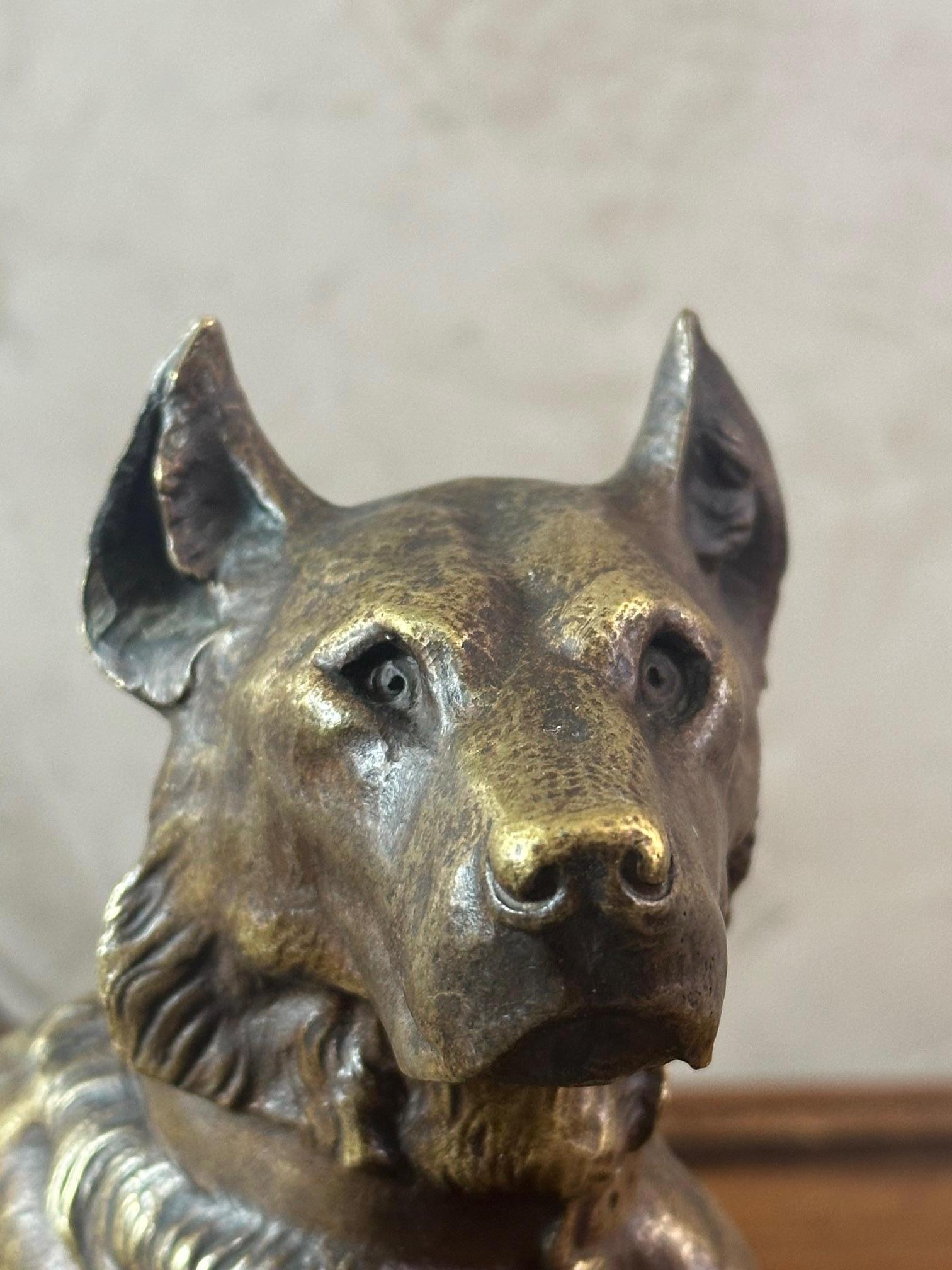 20th century French Art Deco Bronze Georges Guyot Dog Scuplture, 1930s 9