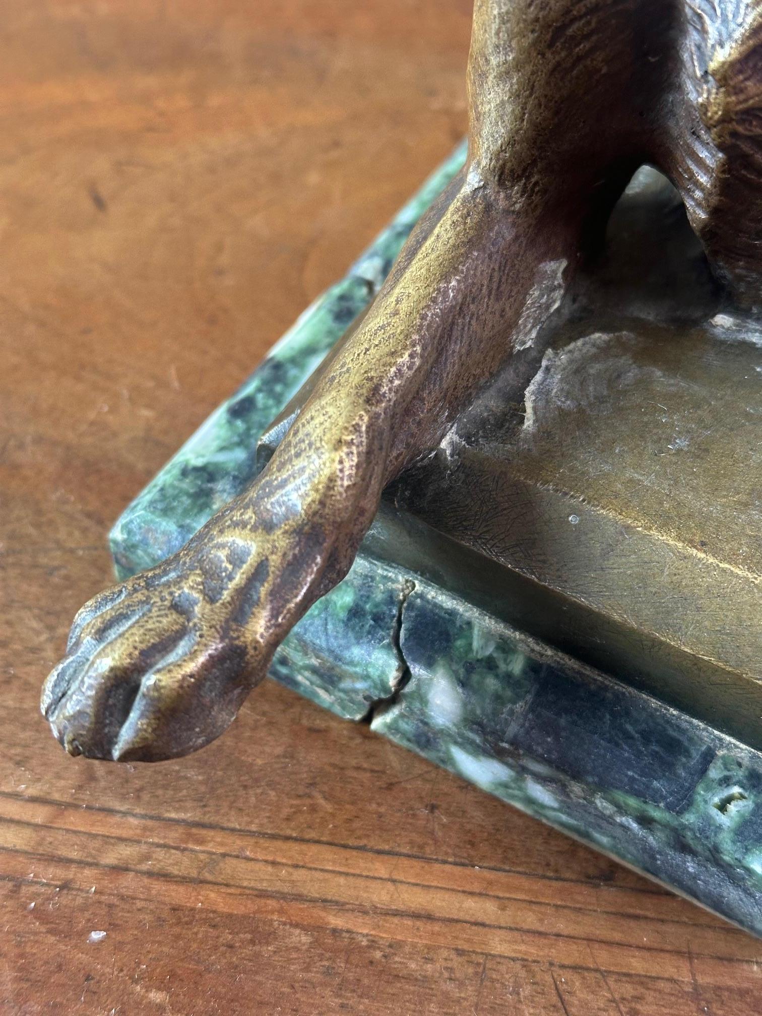 20th century French Art Deco Bronze Georges Guyot Dog Scuplture, 1930s 11