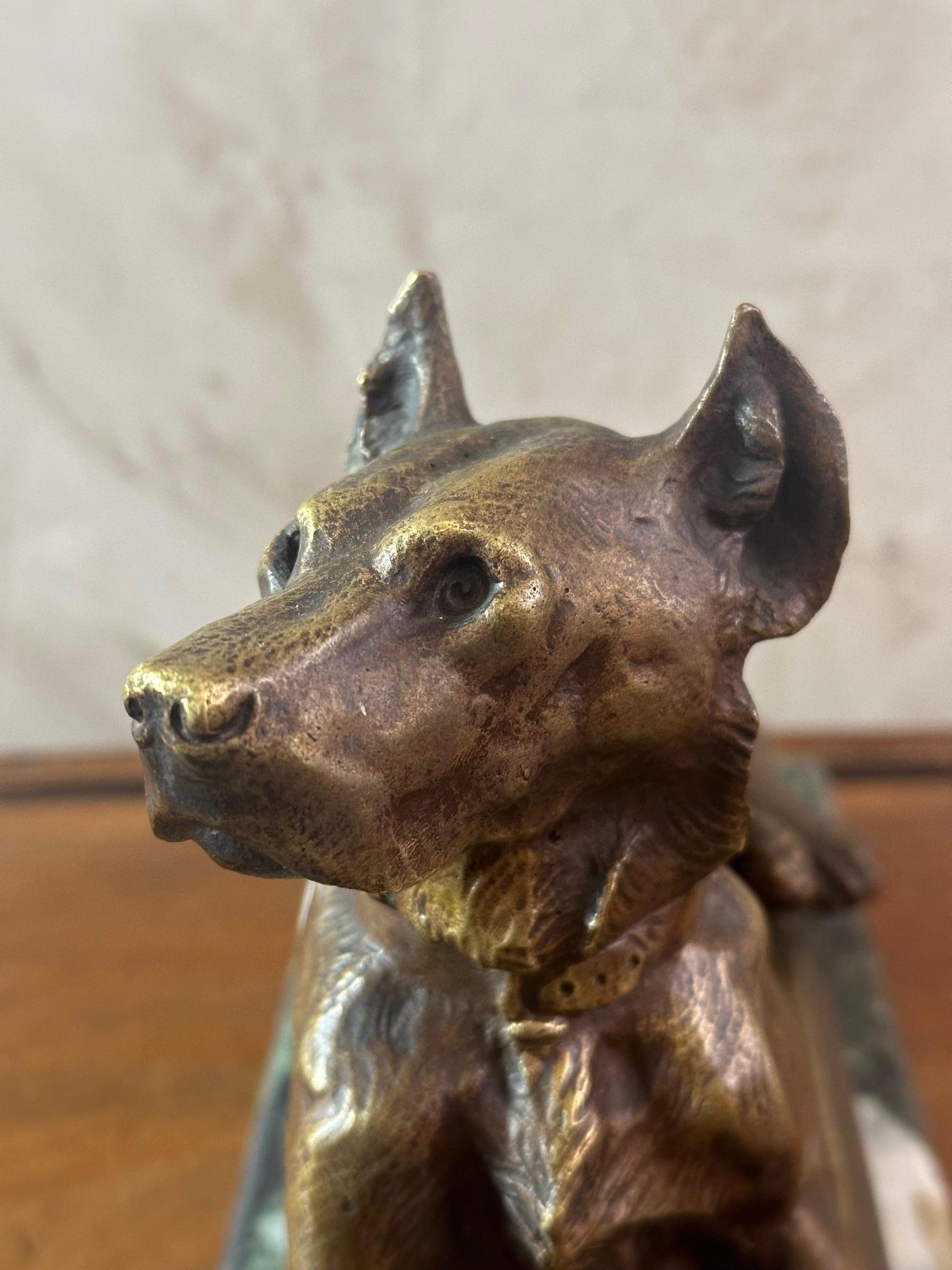 20th century French Art Deco Bronze Georges Guyot Dog Scuplture, 1930s 12