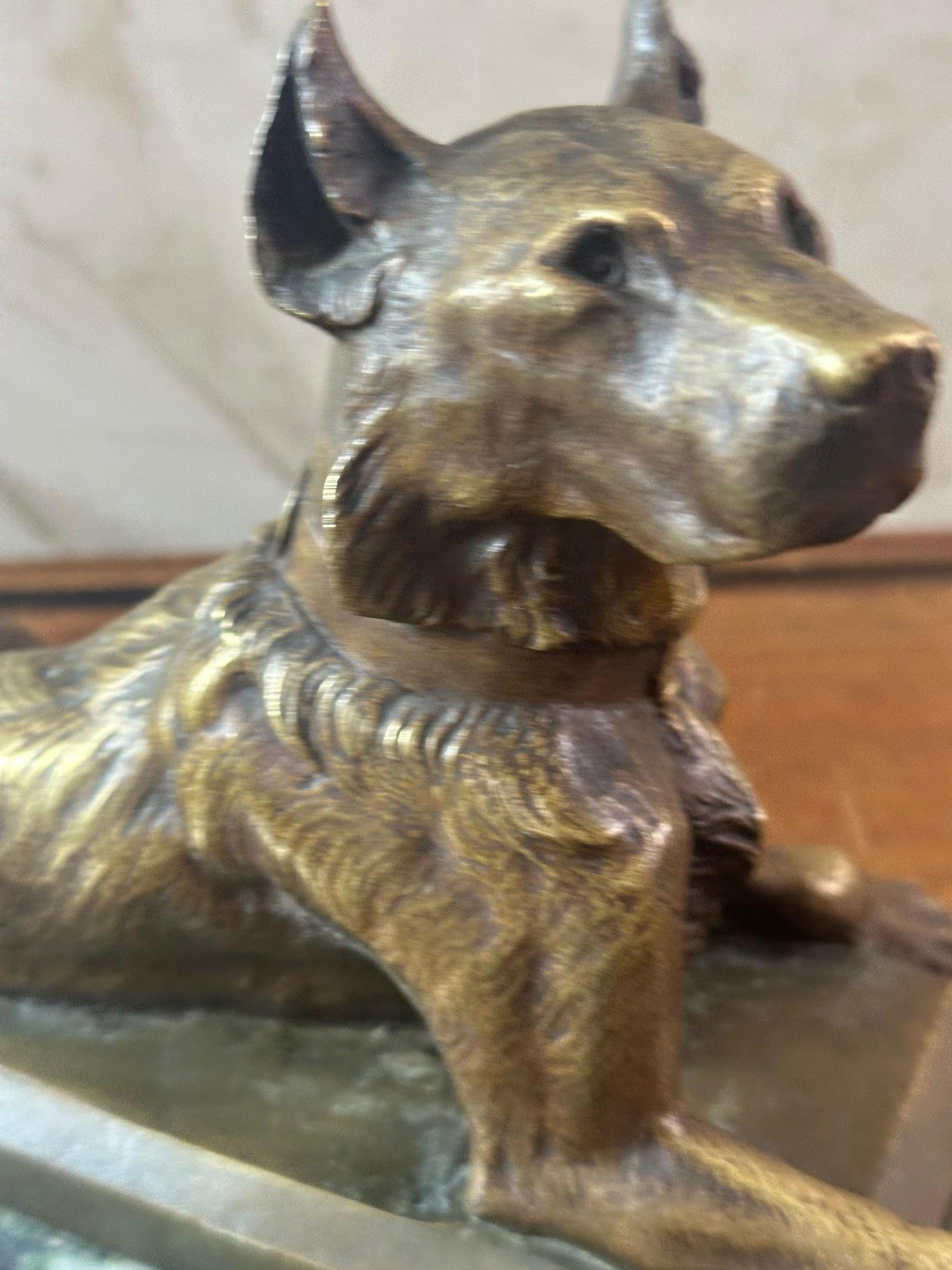 20th century French Art Deco Bronze Georges Guyot Dog Scuplture, 1930s 14
