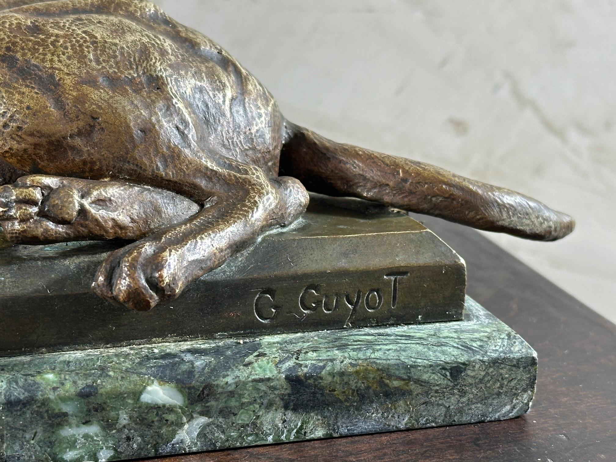 20th century French Art Deco Bronze Georges Guyot Dog Scuplture, 1930s 5