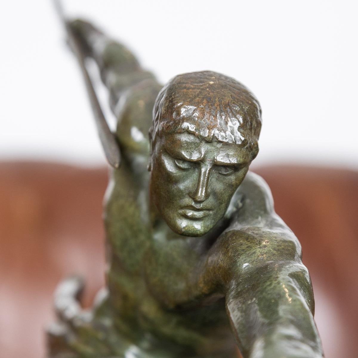 Französische Art-Déco-Jägerfigur aus Bronze des 20. Jahrhunderts, Pierre Le Faguays, um 1930 im Angebot 6