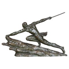 20th Century French Art Deco Bronze Hunter Figure, Pierre Le Faguays, c.1930