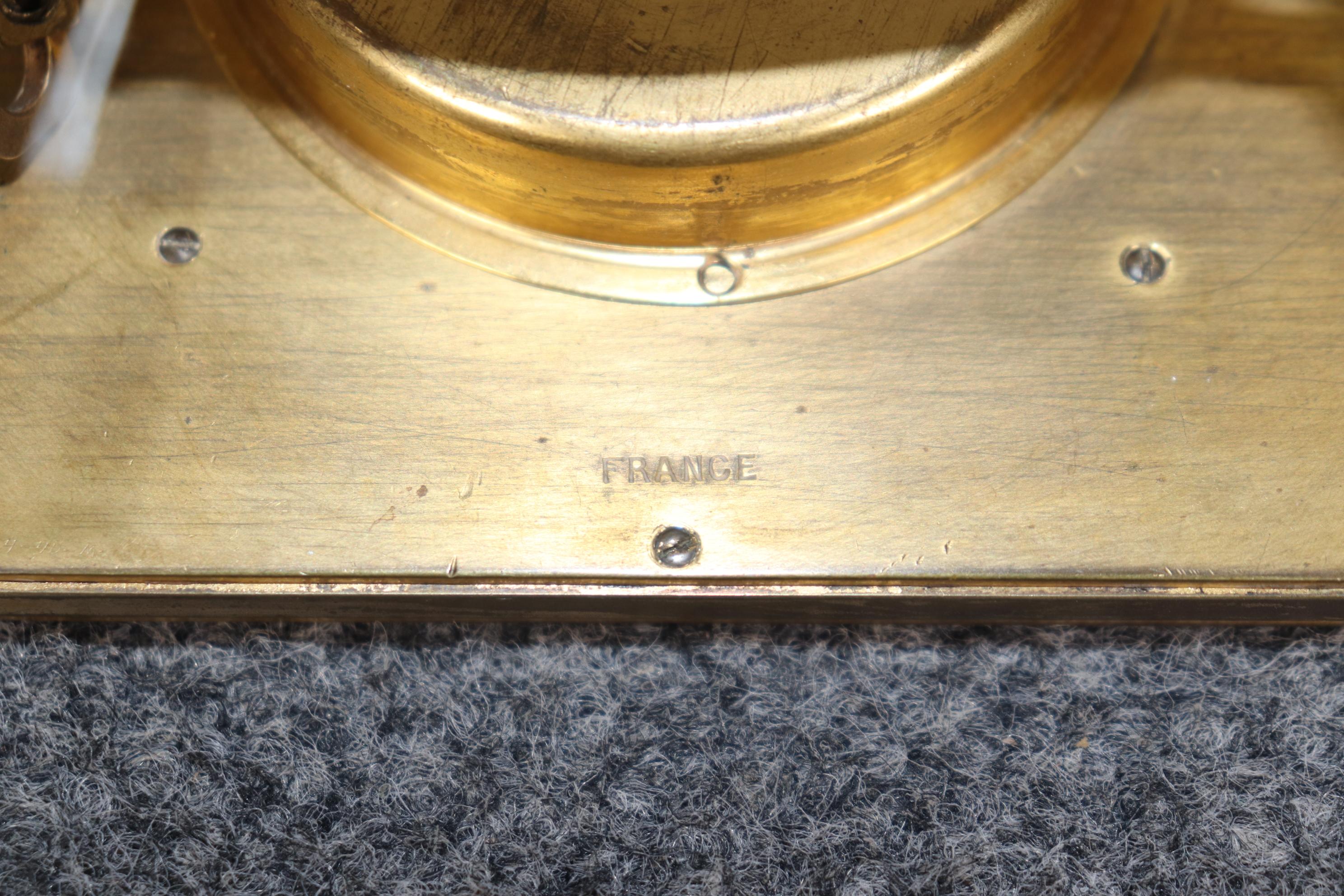 20th Century French Art Deco Bronze Ormolu Desk Clock For Sale 6