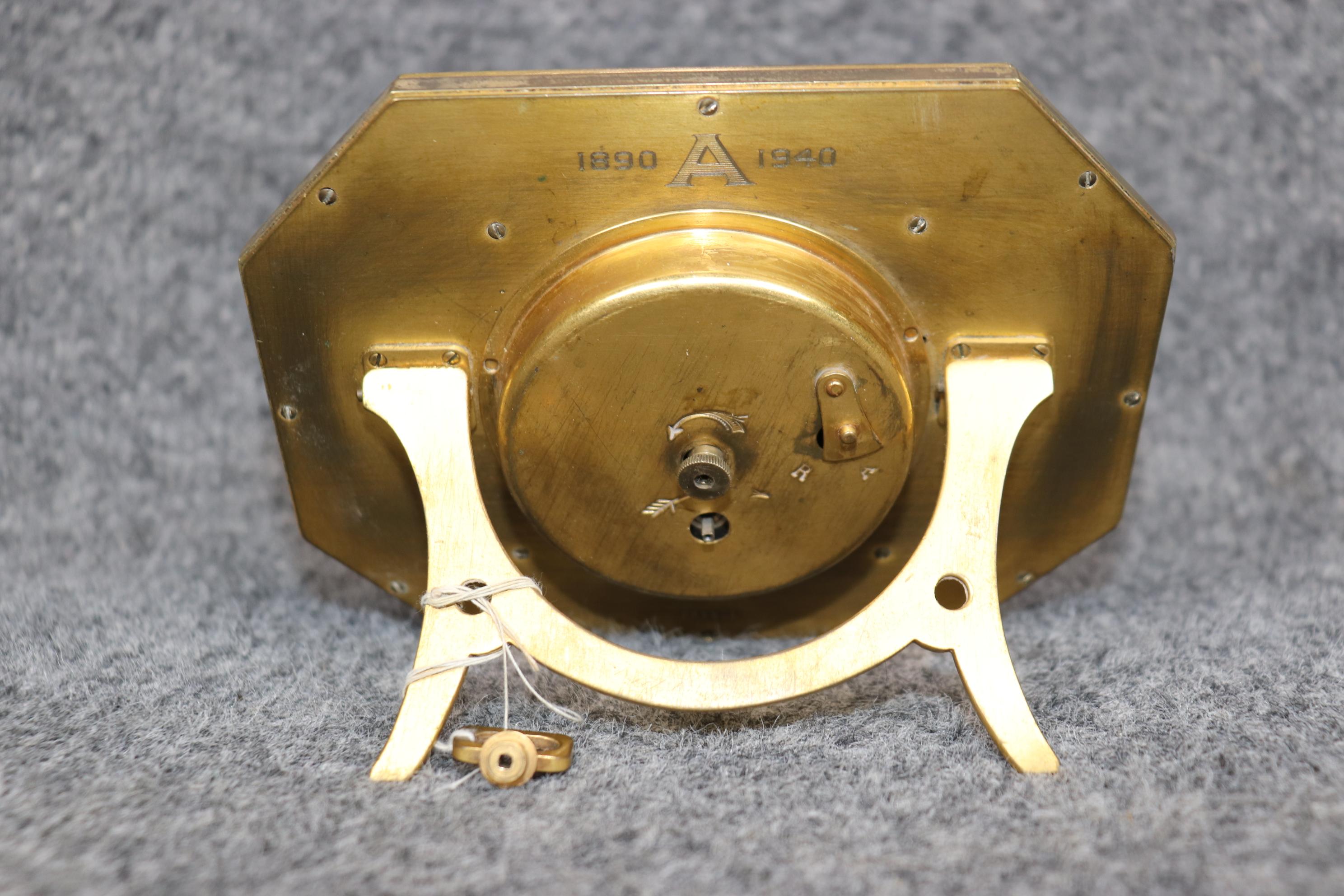 Cast 20th Century French Art Deco Bronze Ormolu Desk Clock For Sale