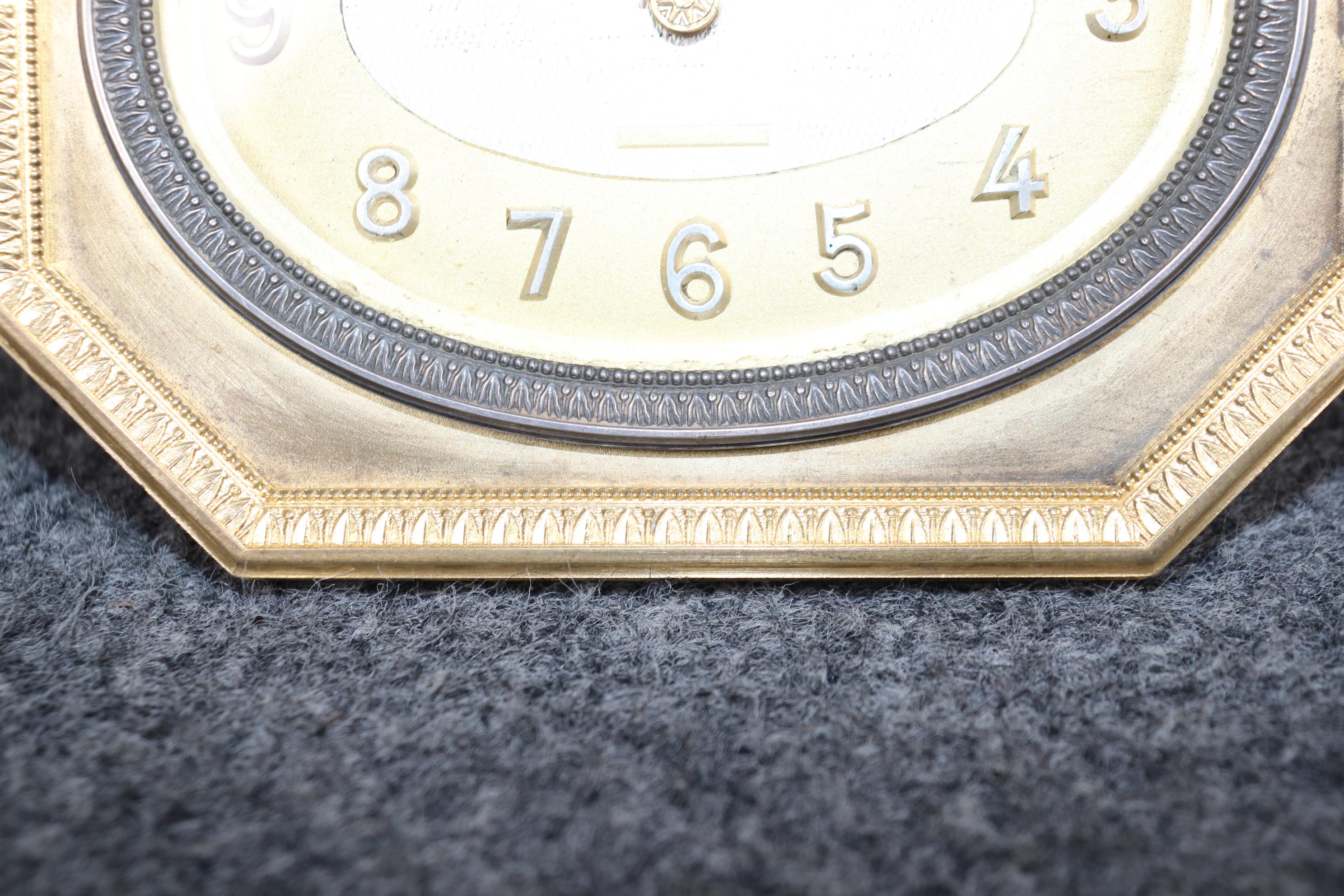 20th Century French Art Deco Bronze Ormolu Desk Clock For Sale 3