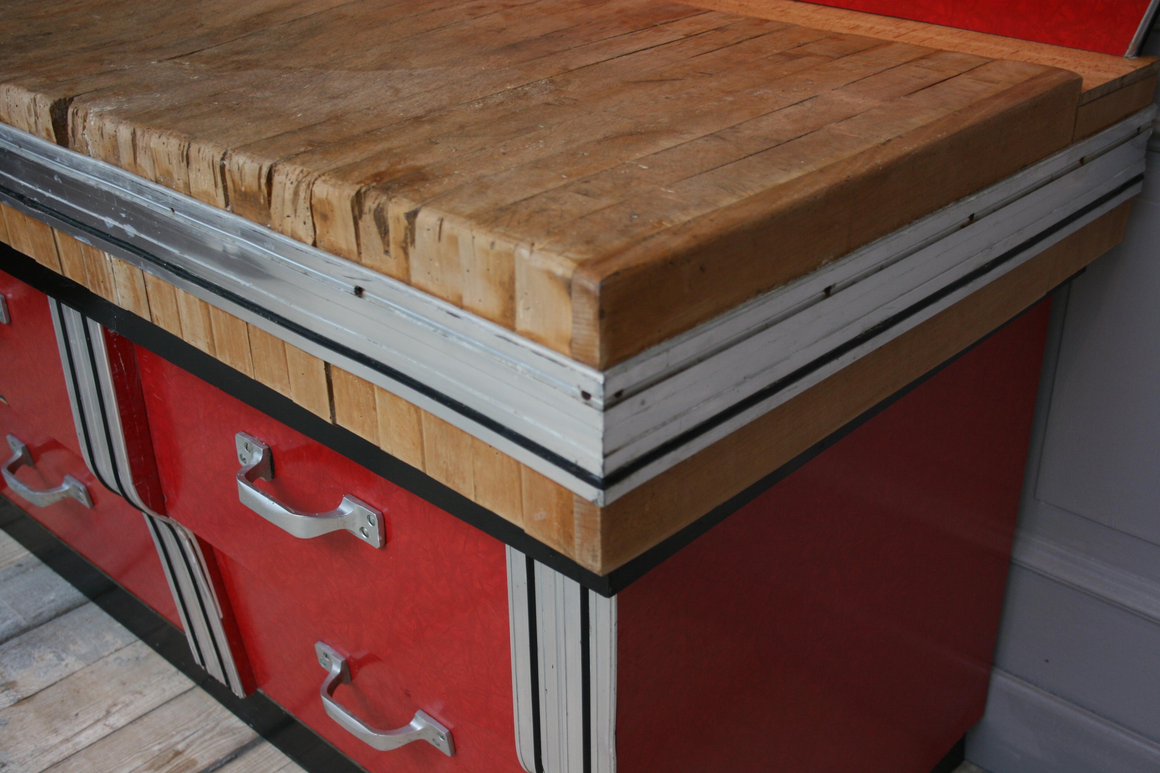 20th Century French Art Deco Butcher's Block Table 5