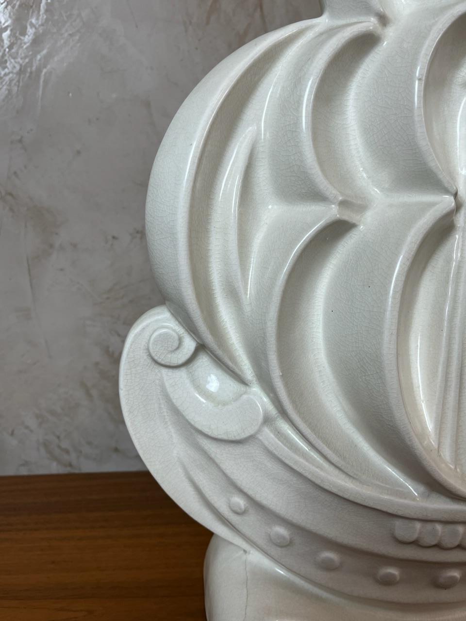 20th century French Art deco Ceramic LeJan Boat, 1930s For Sale 8