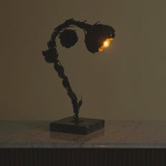 20th Century French Art Deco Floral Motif Table Lamp