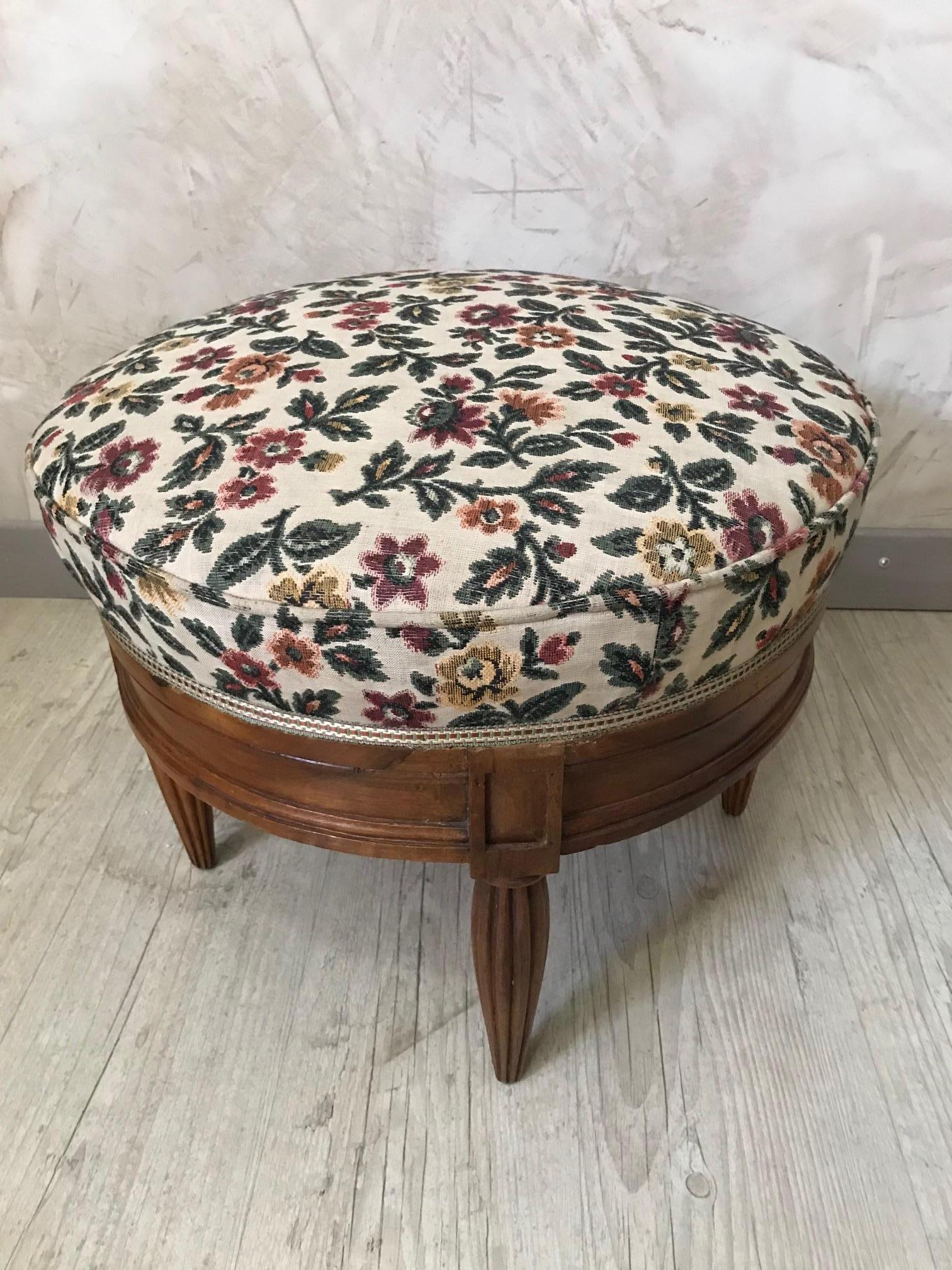 Fabric 20th Century French Art Deco Footstool, 1930s