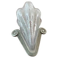 20th century French Art Deco Glass and Metal Wall Light, 1930s