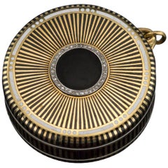 20th Century French Art Deco Gold, Enamel & Diamonds Compact, Cartier circa 1920