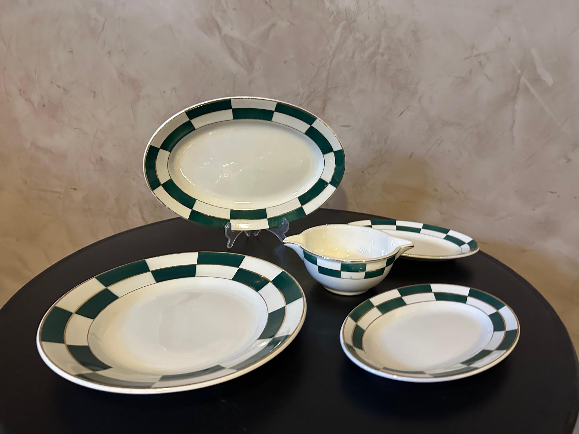 20th century French Art deco Luneville Earthenware service, 1930s For Sale 2