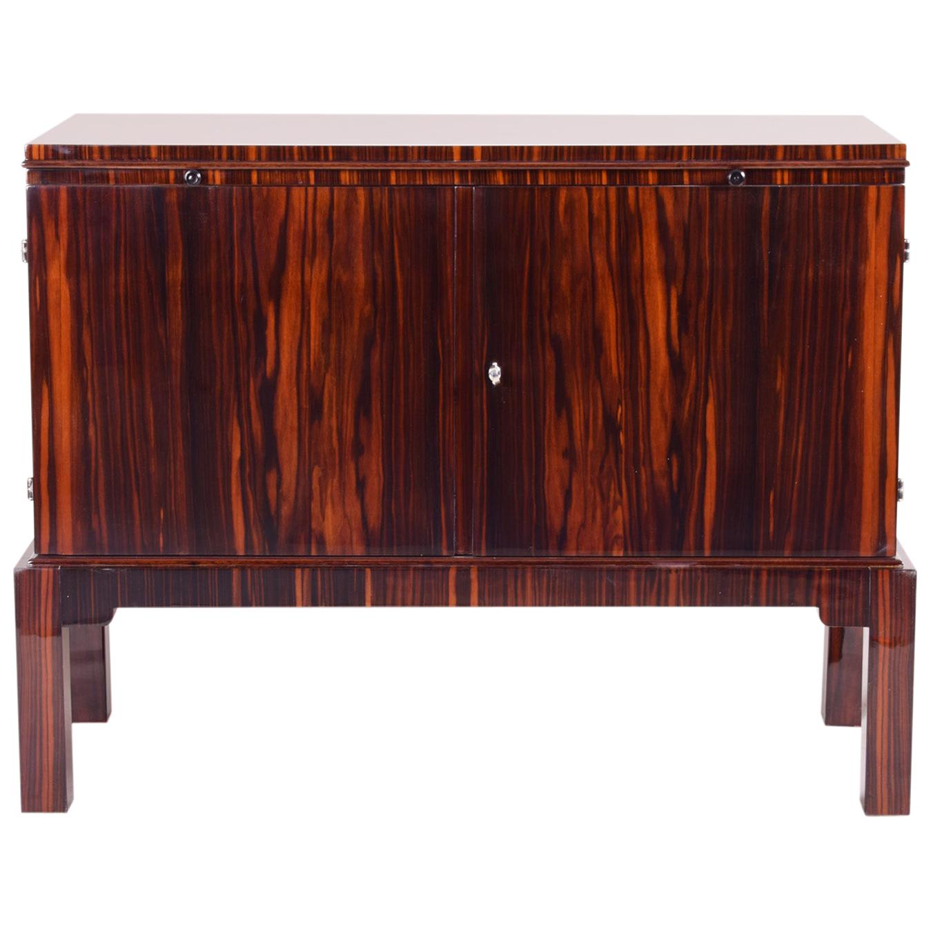 20th Century French Art Deco Macassar Cabinet/Buffet, High Gloss Lacquer, 1920s