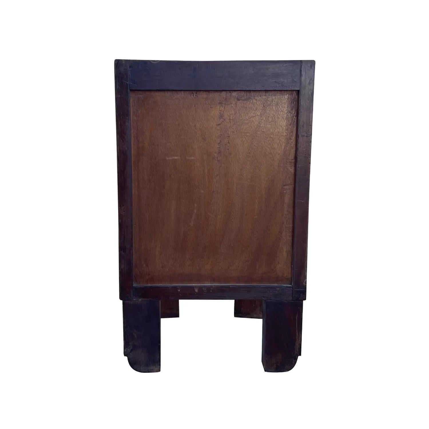 20th Century French Art Deco Mahogany Nightstand - Vintage Bedside Table For Sale 4