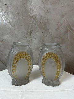 20th century French Art Deco Muller Freres Pair of Vases, 1930s
