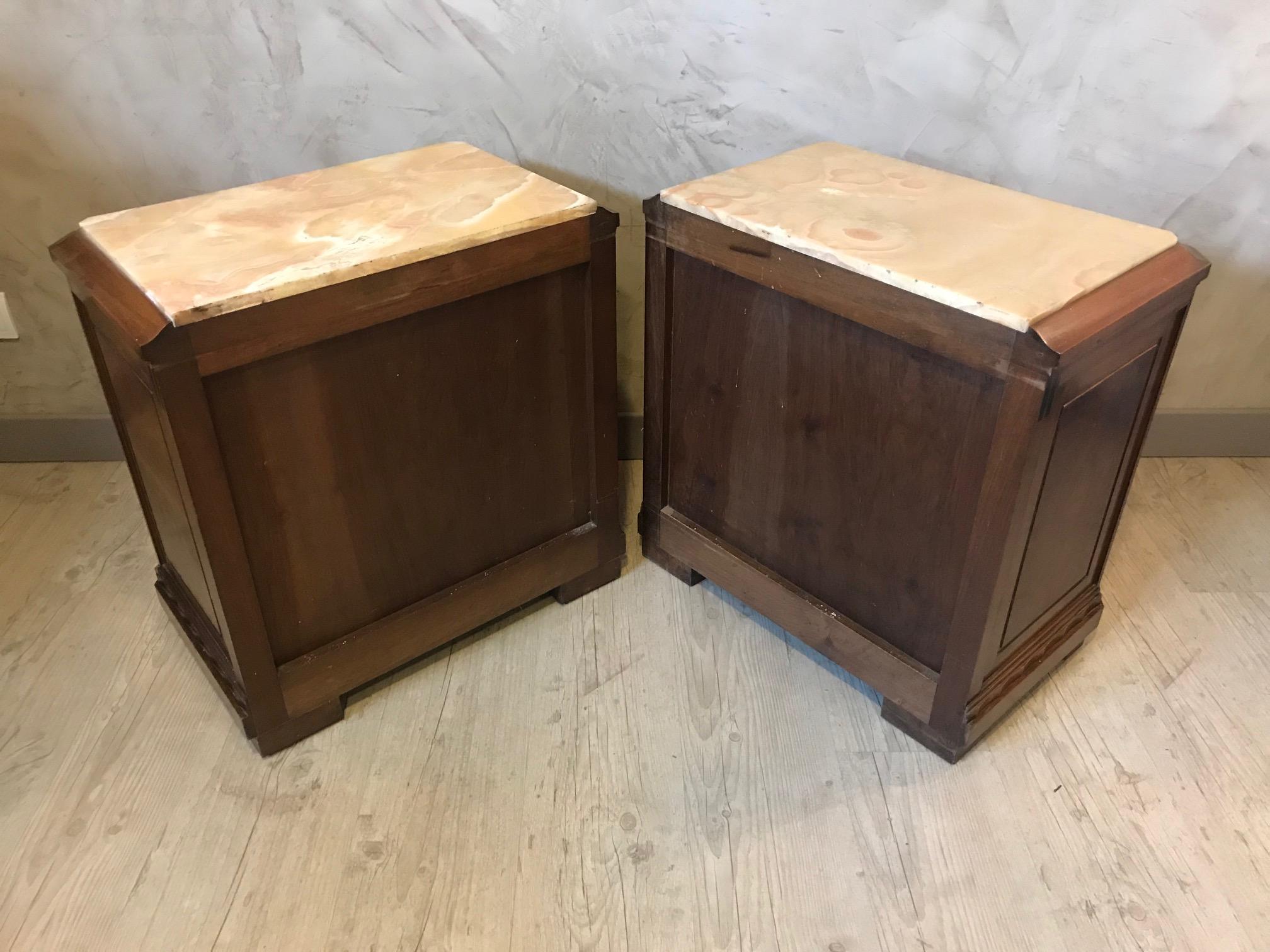 20th Century French Art Deco Pair of Bedside Table, 1930s 4