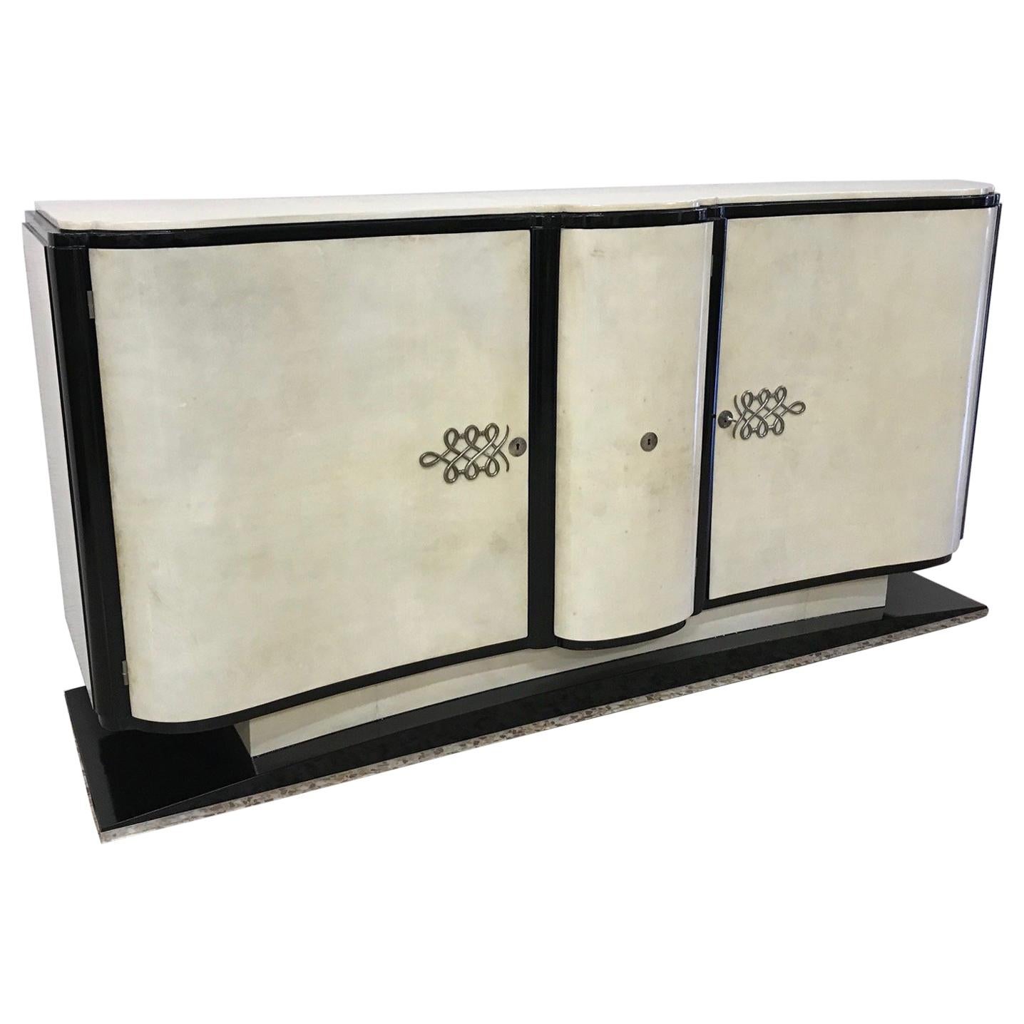 20th Century French Art Deco Parchment Sideboard