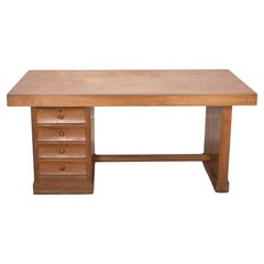 20th Century French Art Deco Pedestal Desk