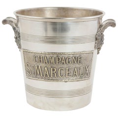 20. Jahrhundert Französisch Art Deco Zeitraum Silber Platte St. Marceaux Champagner Eimer