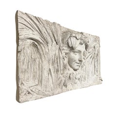 20th Century French Vintage Art Deco Plaster Wall Relief of a Woman