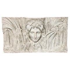 20th Century French Art Deco Plaster Wall Relief of a Woman