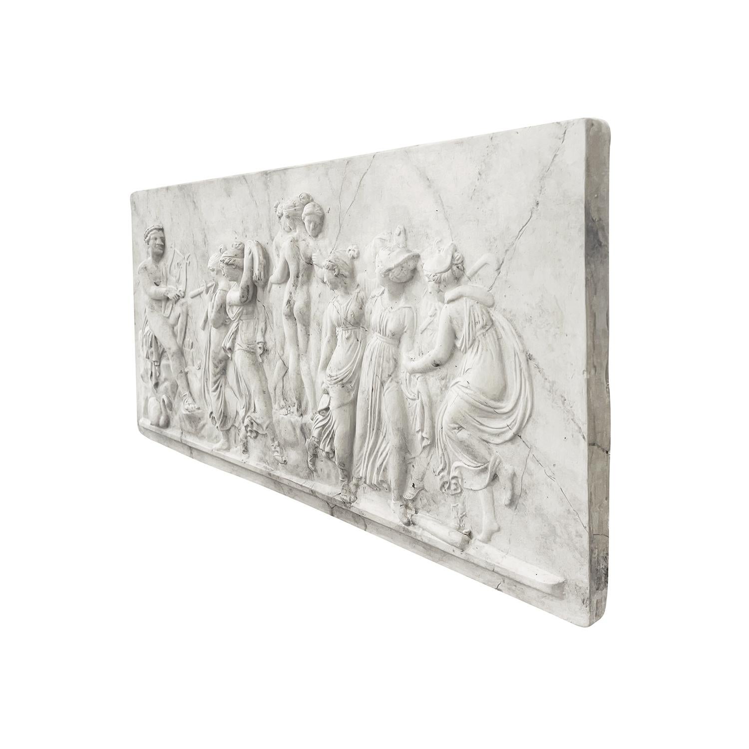 Hand-Crafted 20th Century French Art Deco Plaster Wall Relief Of Apollo - Vintage Wall Décor For Sale