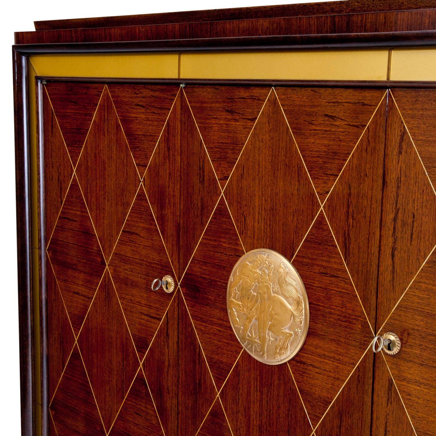 20th Century French Art Deco Rambaudi-Dantoine Rosewood Cabinet by Jean Desnos In Good Condition For Sale In West Palm Beach, FL