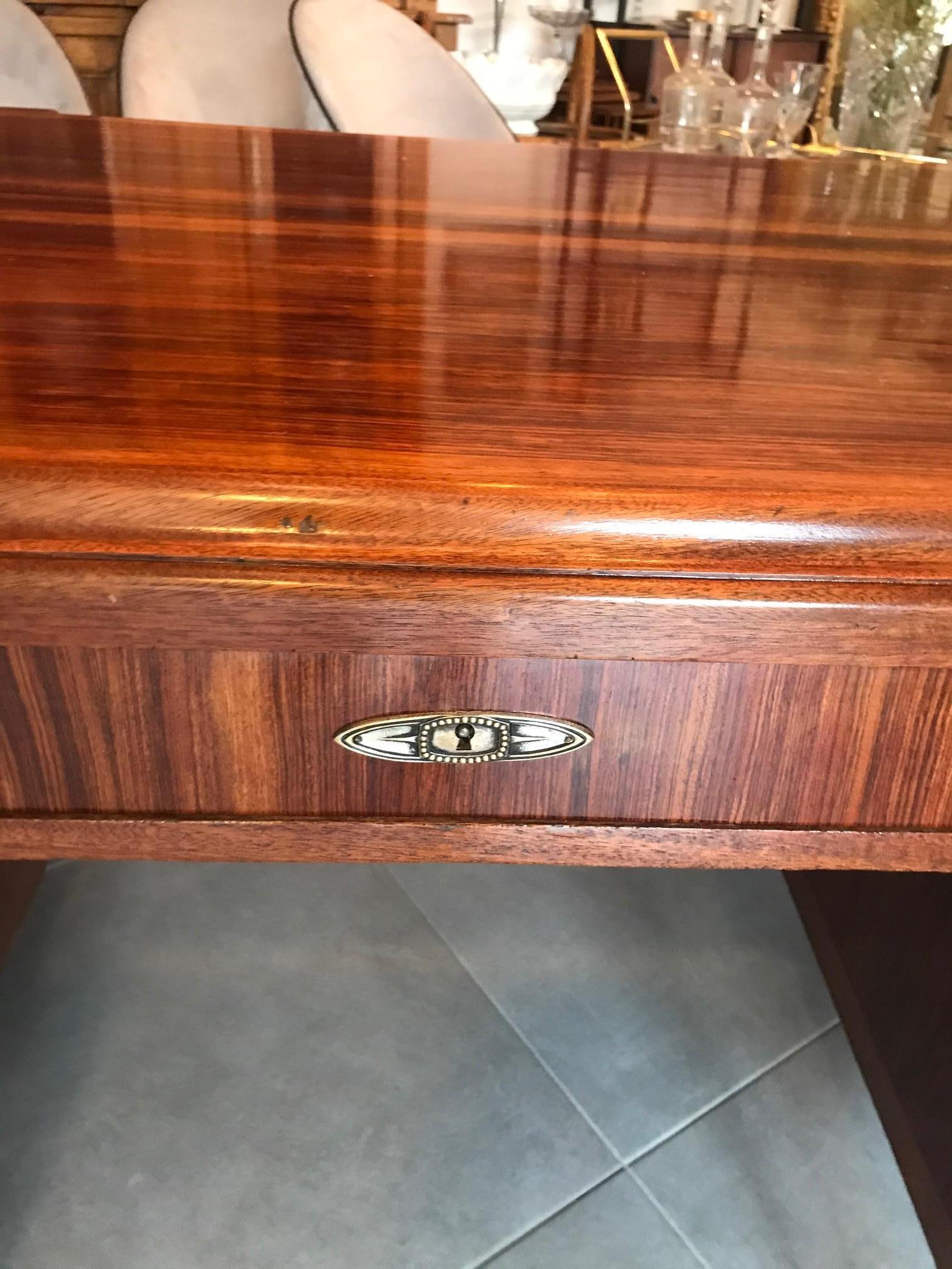 20th Century French Art Deco Rosewood and Mother of Pearl Desk, 1930s 7