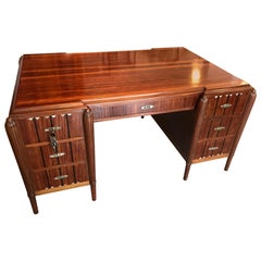 20th Century French Art Deco Rosewood and Mother of Pearl Desk, 1930s