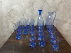 20th century French Art Deco Set of 22 Glasses, 1930s