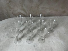 20th century French Art Deco Set of 43 Crystal Glasses, 1940s